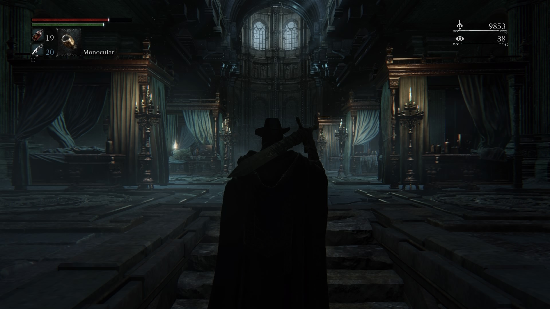 Interior de un edificio de Yharnam