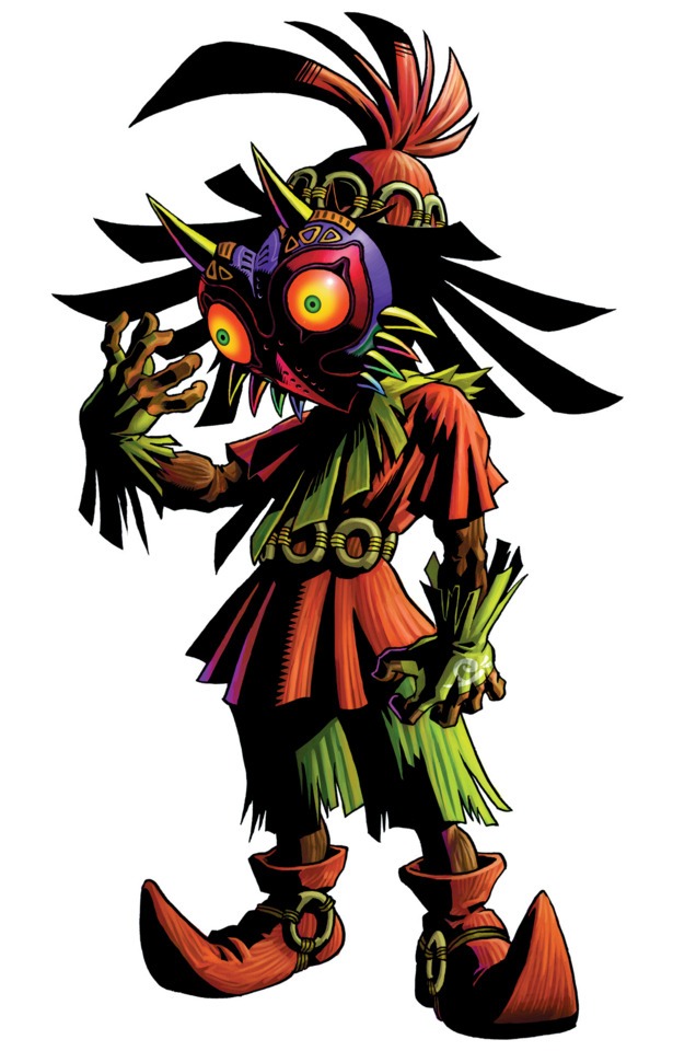 El siniestro skull kid con las mascara de majora