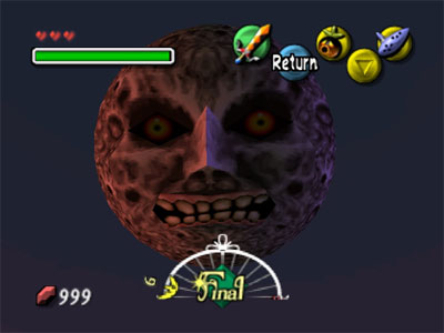La luna con cara amenazadora sobre Termina