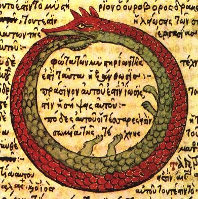 Dibujo de la serpiente en un manuscrito