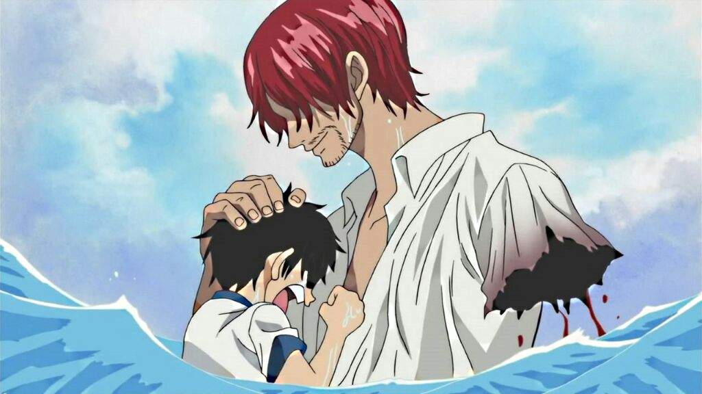 Shanks pierde su brazo para salvar a Luffy
