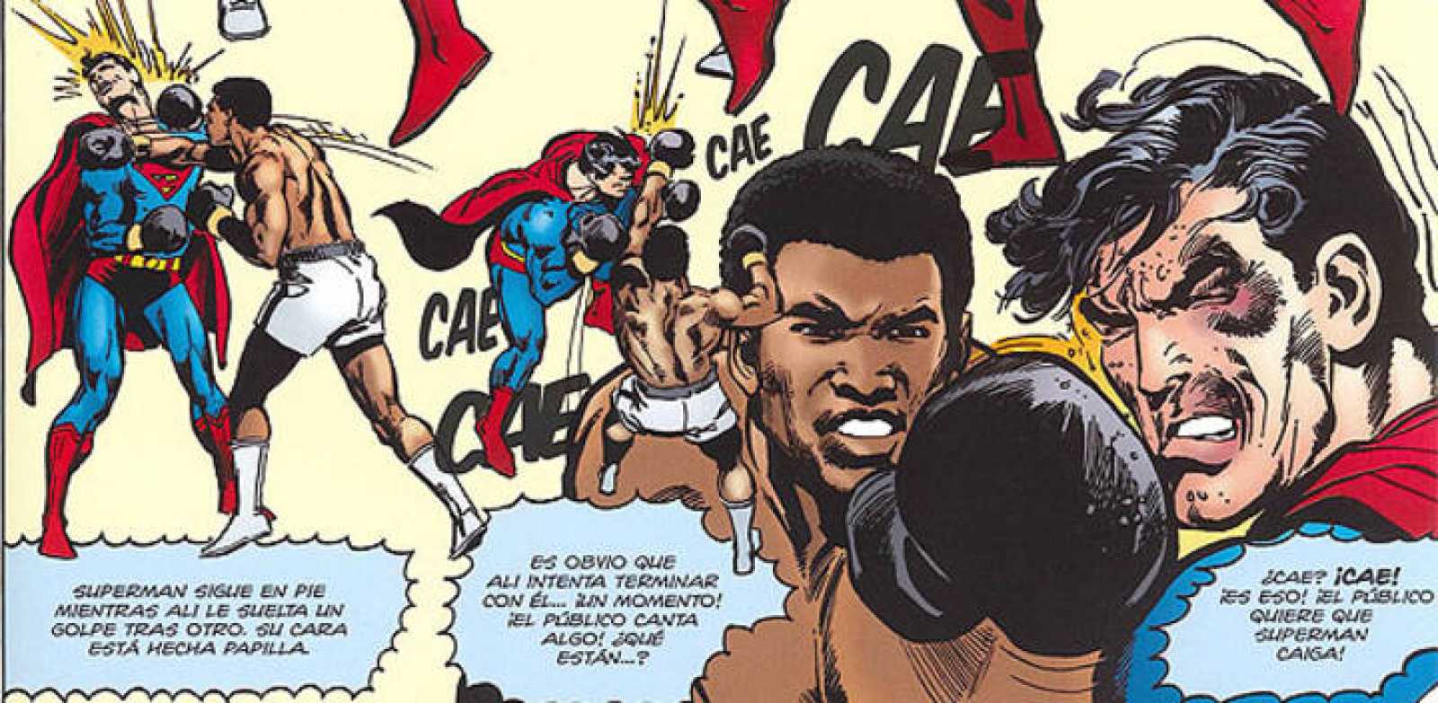Superman derrotado por Muhammad Ali